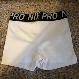 White Nike Pro Spandex.